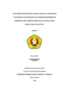 PENGARUH KOMPETENSI APARATURDESA,PARTISIPASI MASYARAKAT DAN PEMANFAATAN ...